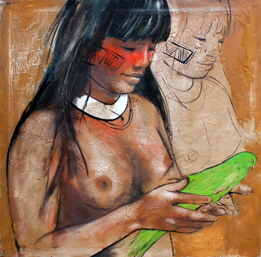 Menina com pássaro