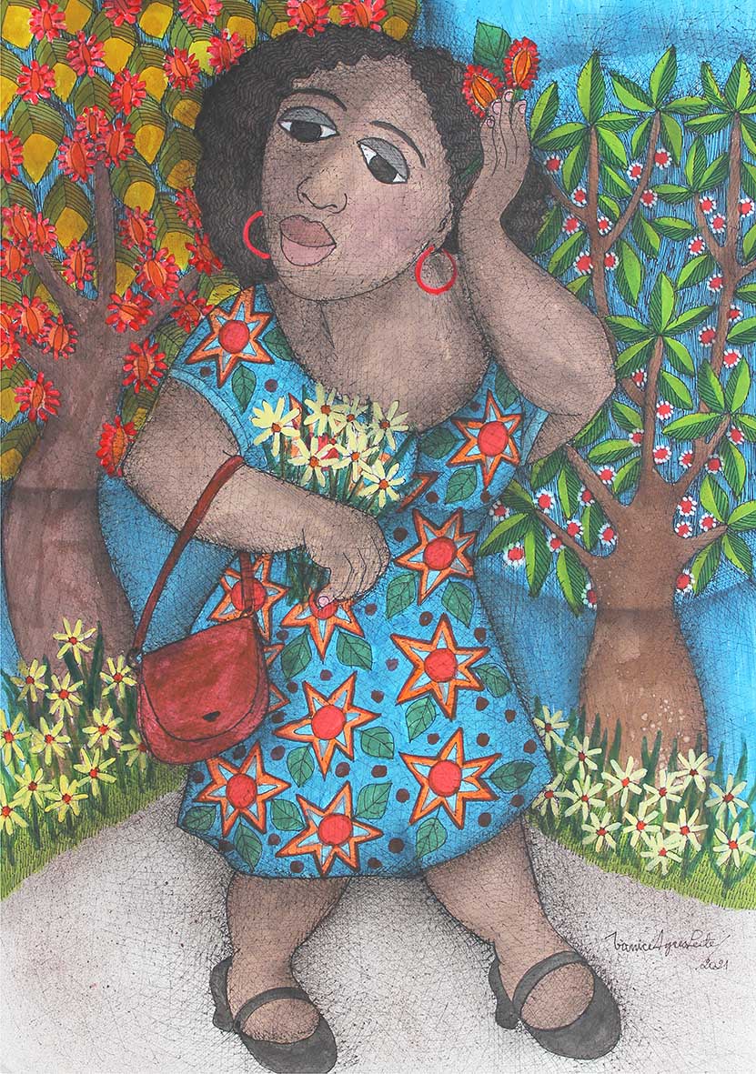Morena passeando