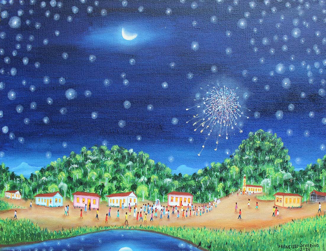 Procissão com fogos - 30x40