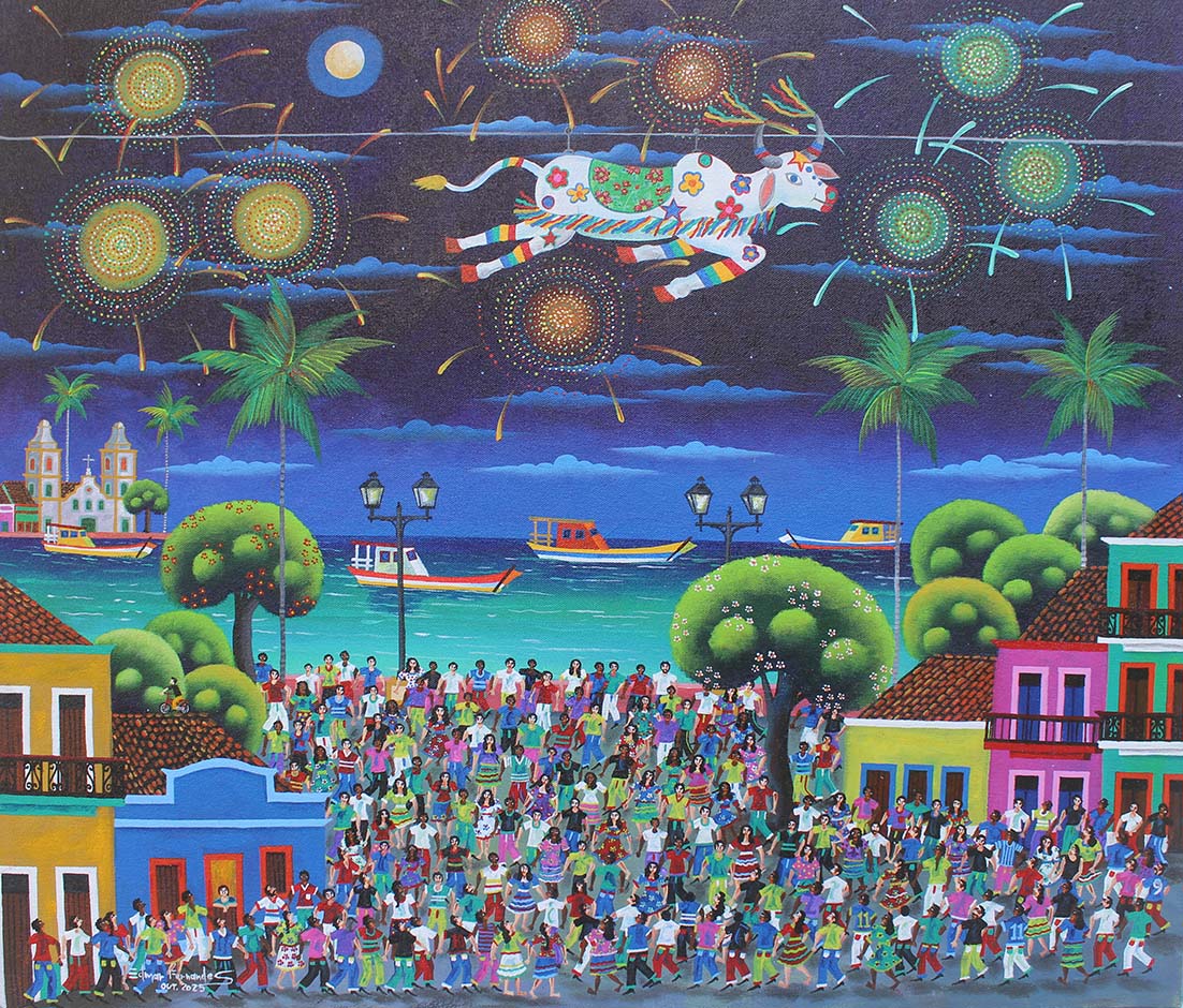 Edmar Fernandes –O espetáculo do boi voador -60x70