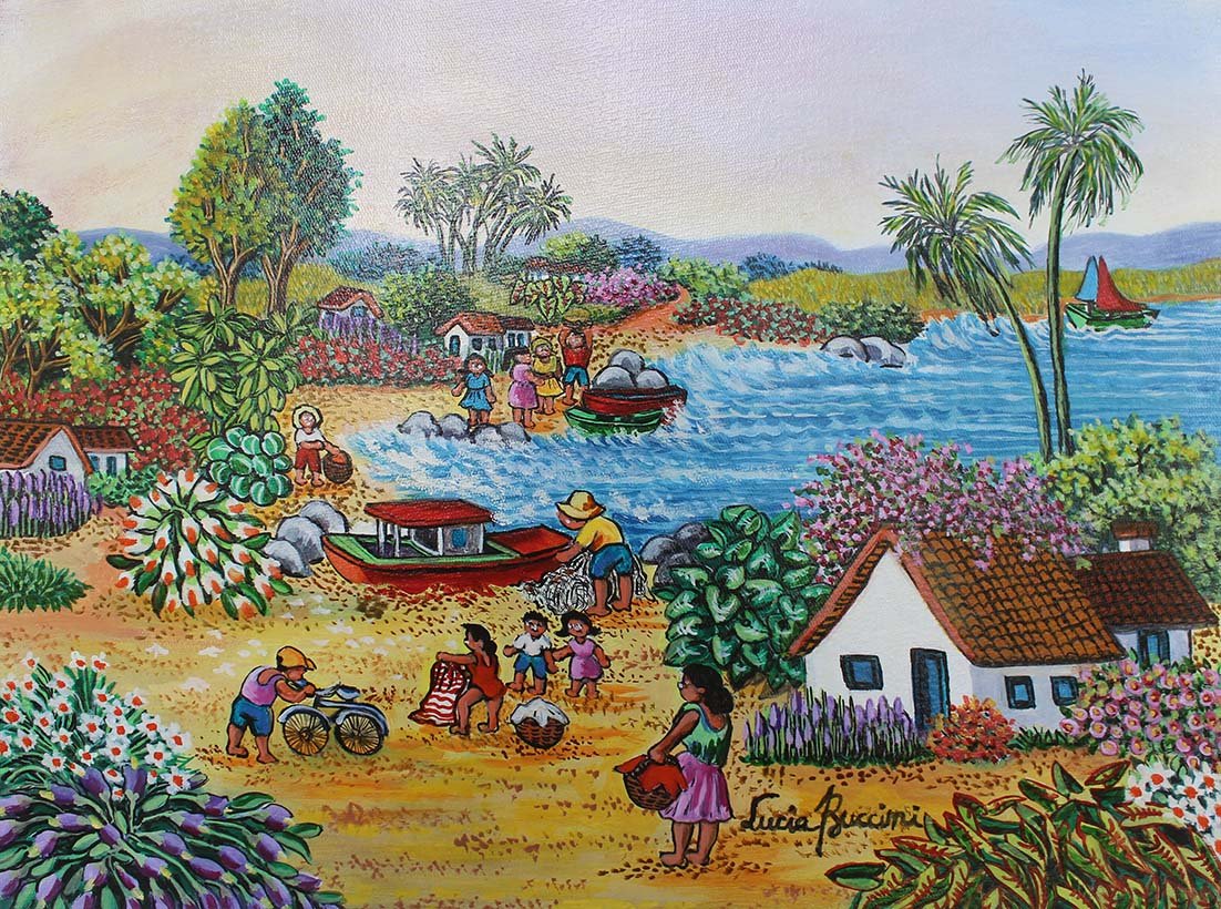 Lucia Buccini - Domingo na praia - 30x40